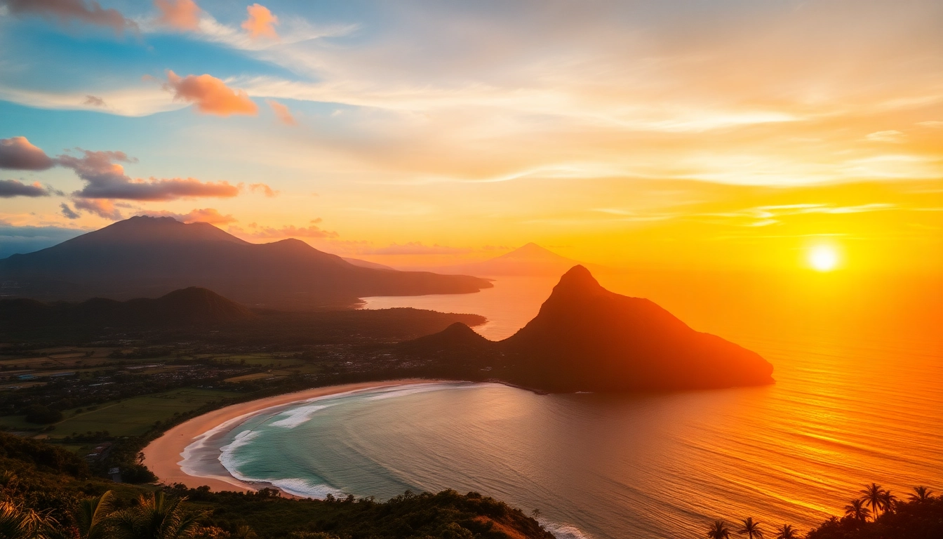 Lombok's stunning coastline with beaches and volcanic mountains highlights natural beauty.